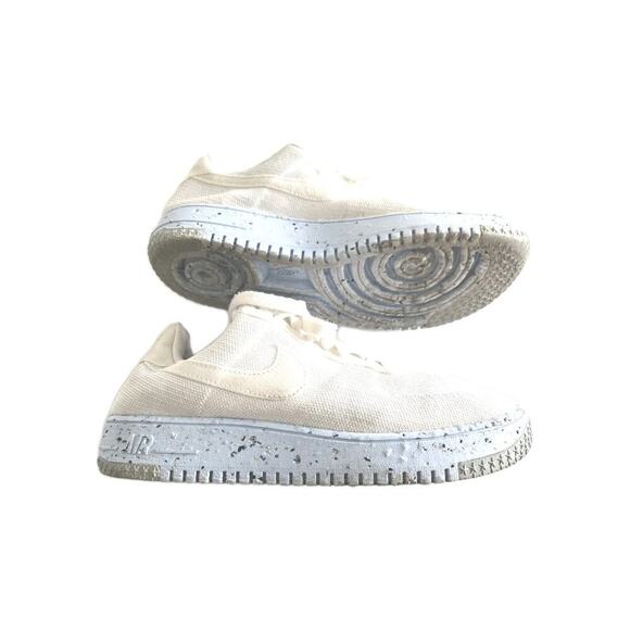 Nike AF1 Crater Flyknit White/White-Pure Platinum DC7273-100 Women's Size 9 - Picture 4 of 14